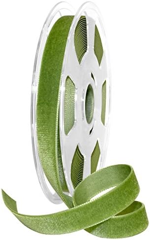 Morex Ribbon Nylon, 5/8 inch by 11 Yards, Kiwi, Item 01215/10-611 Nylvalour Velvet Ribbon, 5/8" x 11 yd by MorexRibbon