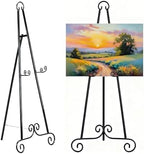 46" H Adjustable Metal Display Easel - Vintage Black Scroll Design, Rust-Proof Metal Stand for Showcasing Pictures, Artlork, Picture Frame and Wedding Signs by GWEUZMALL