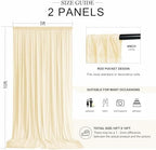 10ft x 10ft Beige Backdrop Curtains for Parties, 2 Panels 5ft x 10ft Wrinkle-Free Polyester Photo Backdrop Drapes for Wedding Birthday Baby Shower Graduation Photography Background - Image 2