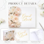 Wedding Guest Book and Vow Book Set Pink Roses Photo Photo - Image 4