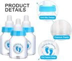 144 Blue Mini Baby Bottles for Baby Shower Favors - Plastic, Vented, Standard Bottle, 5.5 oz, Set of 144 with 500 Stickers - Baby Boy Shower Party Games Decorations - Image 3