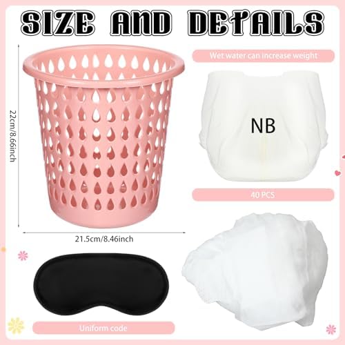 LemonRoad 4 Pack Funny Baby Shower Diaper Games Activities Kits Toss the Diaper in the Pail Hilarious Gender Reveal Games Prizes Accessories for Boys Girls Women Men (Pink) - Image 3