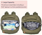 BabbleRoo Diaper Bag Backpack - Travel Large Baby Diaper Bag with Changing pad, Waterproof Baby Bags for Mom & Dad, Unisex Bags with Pacifier Case, Luggage Strap & Stroller Clips– Army Green - Image 4