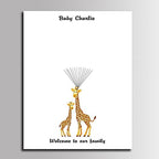 Personalized Communion Gift Fingerprint Giraffe Guest Book Canvas Party Decorations for Girl Baby Shower DIY Thumbprint Signature Painting Ready to Hang-80x120cm - Image 2