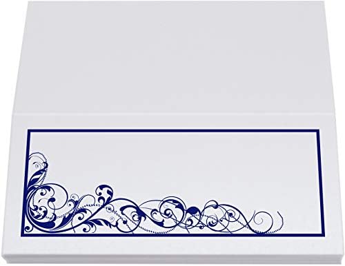 Scribble Vintage Swirl Place Cards, Navy, Set of 150, Pre-cut and Scored - Image 5