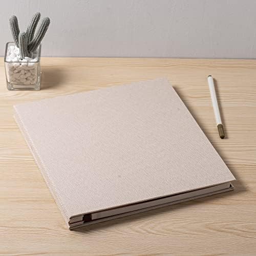 Large Photo Album Self Adhesive 4x6 5x7 6x8 8x10 Pictures Scrapbook Magnetic Album DIY Scrap Book 60 Sticky Pages Linen Cover DIY Photo Album with A Metallic Pen and DIY Accessories(Light Beige), - Image 6