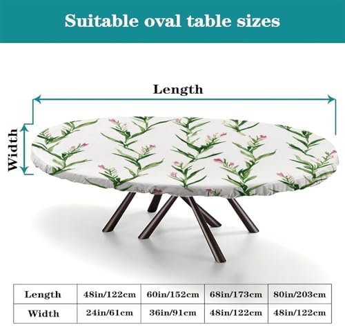 Blooming Beautiful Stars Print Oval Tablecloth Waterproof & Stain Resistant Elastic for Bridal Shower Engagement Housewarming Wedding Fits for 48" x 68" Oval Table - Image 4