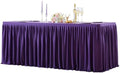 Wish Care Dark Purple Polyester Table Clothes for 8 Foot Rectangle Tables, Wrinkle Free Fitted Table Cover with Pleated Ruffle Table Skirt for Birthday Party Wedding Trade Show Event Display by WishCare