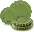 Tinybee 60PCS Green Plastic Plates - Heavy Duty Green Disposable Plates by Tinybee