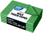 Party Solids Emerald Green Tissue Paper for Gift Bags 20" X 30" 480 Sheets by Crown+Display