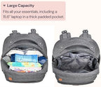 BabbleRoo Diaper Bag Backpack - Travel Large Baby Diaper Bag with Changing pad, Waterproof Baby Bags for Mom & Dad, Unisex Bags with Pacifier Case, Luggage Strap & Stroller Clips - Dark Gray - Image 4
