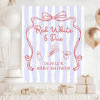 Red White and Due Baby Shower Banner, Patriotic 4th of July Welcome Sign, USA American Theme Summer BBQ Party Backdrop, Custom Red White Blue Boys Girls Baby Shower Decorations, Tapestry Décor by Unknown