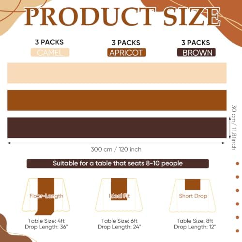 9 Pcs Brown Party Decorations Table Runner, Rustic Table Runner - Image 2