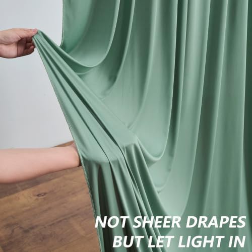 50ft×10ft Wrinkle Free Sage Green Backdrop Curtain for Parties - Image 5