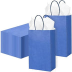 DjinnGlory 100 Pack Small Navy Nautic Blue Paper Gift Bags with Handles Bulk Set for Graduations, Small Business, Birthday Party Treats, 9x5.5x3.15 Inch - Image 5