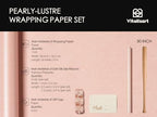 Vitalizart Pink Wrapping Paper Set 30" Pearly-Lustre Ribbons & Gift Tags - Image 2