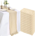 12 Pack 10Ft Beige Cheesecloth Table Runner 23 x 120 Inch by CKIKU