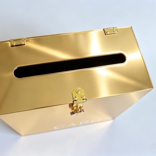 Gold Mirror Acrylic Wedding Card Box - Image 7