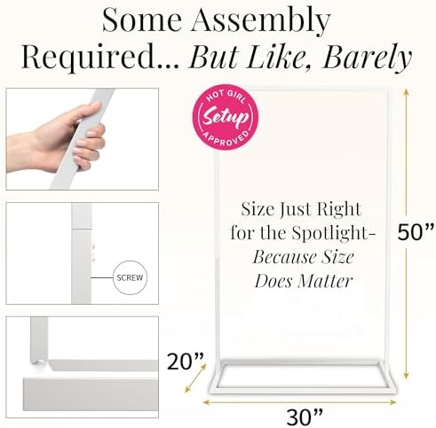 White Wedding Welcome Sign Stand with Holder - Elegant Metal Easel Display for Seating Chart, Reception Signs, Welcome Board - 30+ Customizable designs for Baby, Bridal Shower - Versatile Party Sign Holder - Image 3