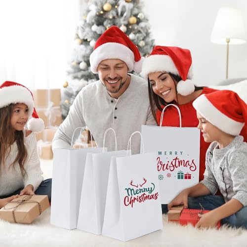 GSSUSA White Kraft Paper Gift Bag with Handles, 10x5x13 Bulk Shopping Grocery Paper Bags 300 Pcs - Image 7