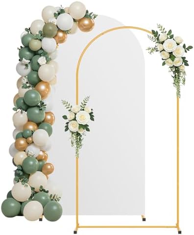 7.2FT Arch Backdrop Stand and White Cover Set,Balloon Arch Stand by Unknown