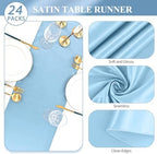 24 Pack Light Blue Satin Table Runners 12 x 108 Inch Long Sky Blue Table Runners for Rectangle Round Tables, Smooth Satin Table Runner for Wedding,Birthday Party Banquets Engagements Decoration - Image 3