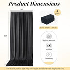 20ft x 15ft Black Backdrop Curtains for Wedding Parties, 4 Panels Wrinkle Free Fabric Drapes Photo Backdrop for Baby Shower Birthday Stage Reception Lobby Decoration - Image 6