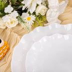 LIYH 24 Pcs White Plastic Plates Reusable - Unbreakable Party Plates, Microwave & Dishwasher Safe Camping Plate Sets Perfect for Parties, Birthday, Picnics, BPA Free (12Guests) - Image 5