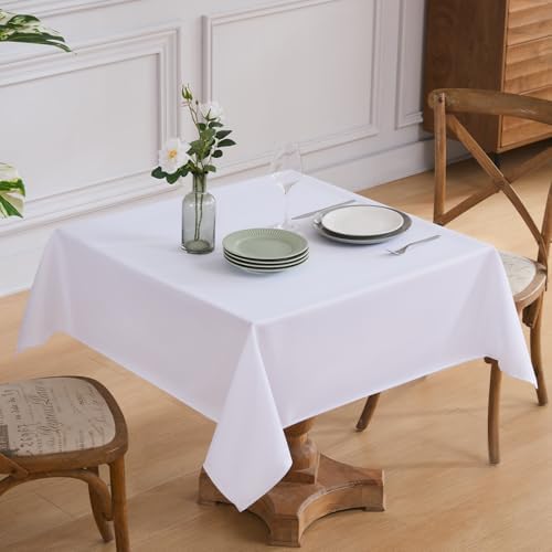 VidaFete Classic Series 10 Pack 52 * 52inch White Square Tablecloth - Image 5