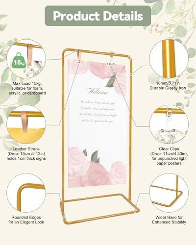Wedding Easel Stand, 3 type Welcome To Our Wedding Sign Display Stand - Image 5