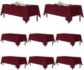 sancua Rectangle Tablecloths Table Cloth, 54x108 Inch 8 Pack, Burgundy by sancua