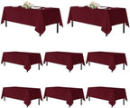 sancua Rectangle Tablecloths Table Cloth, 54x108 Inch 8 Pack, Burgundy by sancua