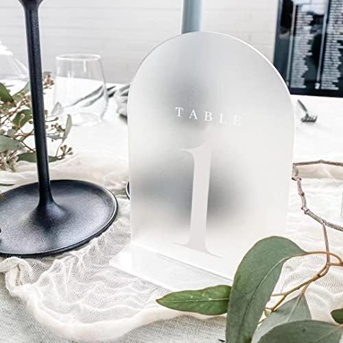 Frosted Arch Table Numbers for Wedding, 15 Pack 5"x7" Frosted Arch Acrylic Signs with Holder Acrylic Table Numbers 1-15, Perfect for Wedding Centerpiece Decoration - Image 3