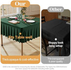Wish Care Hunter Green Spandex Tablecloths for 54x54 Inch Square Tables, Stretch Fitted Table Clothes with Pleated Ruffle Skirt for 54” Table, Wrinkle Free and Elastic, for Party Kitchen Home Dining - Image 4