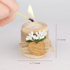 12PCS Wooden Tealight Candle Holders, Wedding Thank You Favors for Guests, Baptism/Bridal Shower Centerpieces for Tables, Wood Cylinder Candle Set for Baby Shower Decorations(Double Heart Tag) - Image 3