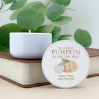 A Little Pumpkin is on the Way, Fall Baby Shower Favors, Unique Baby Shower Favors, Personalized Candles, Custom Candles, 2 oz Candle Favors (Set of 10) (White Tin) - Image 5