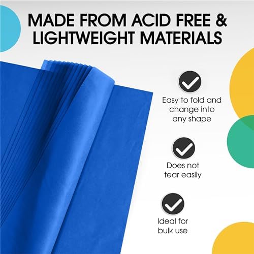 Party Solids Dark Blue Tissue Paper for Gift Bags 15" X 20" 480 Sheets - Image 3