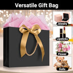 EUSOAR Wedding Favor Bags, 25pcs 10.6"x3.1"x8.3" Black Kraft Thank You Gift Paper Bags with Bow Ribbon Handle, Shopping Party Favor Gift Treat Bags Bulk for Wedding Baby Shower Guests Bridal - Image 3