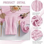 LZY 120 Pack Gauze Cheesecloth Napkins 20x20 Inch Dinner Cloth Napkins, Soft Boho Table Napkins Rustic Wrinkled Cheese Cloth Napkins Bulk for Wedding Party Baby Shower Event Decor (Pink) - Image 4