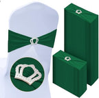 VitalCozy 100 Pcs Spandex Chair Sashes with Crown Buckle,Dark Green by VitalCozy
