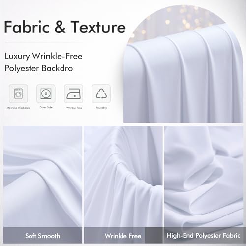 10ftx12ft White Backdrop Curtains for Wedding Party 2 Panels 5×12FT Tall - Image 5