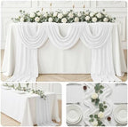 20 Pack White 17 x 108 Inch Cheesecloth Table Runner - Boho Gauze Sheer Fabric for Wedding Baby Shower Party Home Decor - Image 7