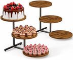 Emfogo Wooden Cupcake Stand, 3 Tier Dessert Table Display Set, Wood Dessert Tower for Party Afternoon Tea Baby Shower Wedding Birthday, Large Tiered Serving Stand for Cake Cookie Food (2 Pack) by Emfogo