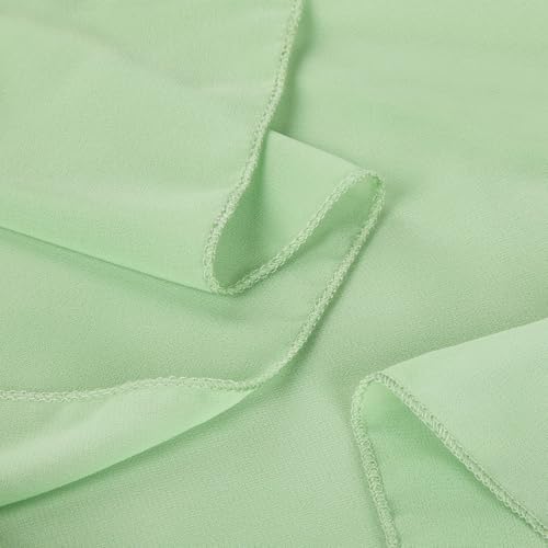 Chiffon Table Skirt for Wedding Decorations - 9ft Sage Green Tablecloth for Baby Shower Valentines Party Summer Home Decorations 2 Layer - Image 3