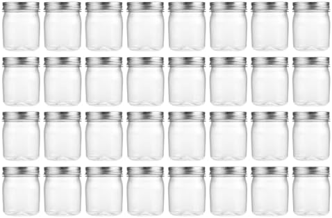novelinks 8 oz Plastic Mason Jars and Clear Plastic Jars with Lids 8 oz by novelinks