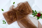 MDS Pack of 250 PCS Organza Chair Sashes Wider Dining Chair Bows Ribbon Tie Back for Wedding Party Birthday Bridal Shower Reception Event Banquet Home Chair Cover Decoration - Coffee - Image 5