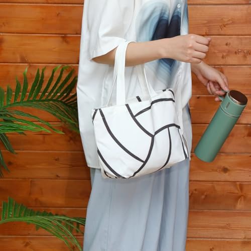 12 Pcs Volleyball Canvas Tote Bags for Kids Sports Party Favor - Image 2