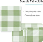 Hiasan 60 x 120 Inch Checkered Tablecloth Rectangle, Sage Green and White - Image 4