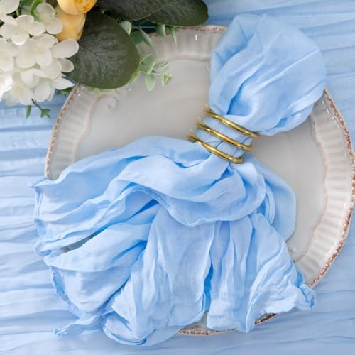 Light Blue Cheesecloth Napkins Blue Cloth Napkins Bulk,Set of 50 by Jimtx