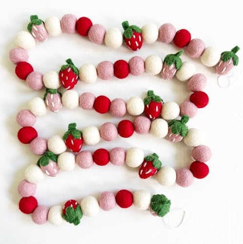 Strawberry Garland, Strawberry Banner Birthday Decorations, Classroom Decor - Image 2